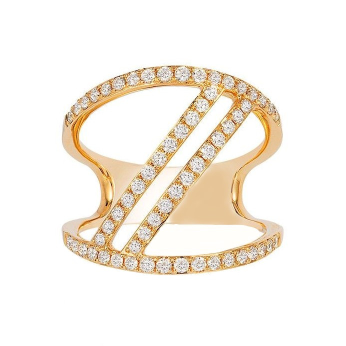 انگشتر طلا 18 عیار زنانه قیراط طرح هندسی کد GH6199