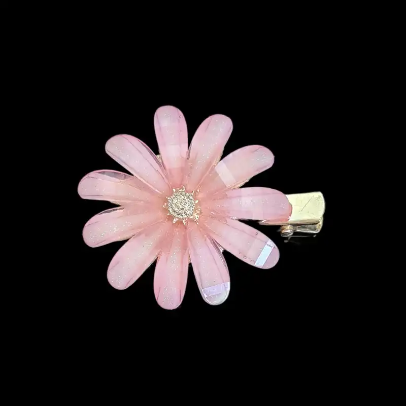 گیره مو زنانه مدل بابونه کریستالی پنسی کد B02