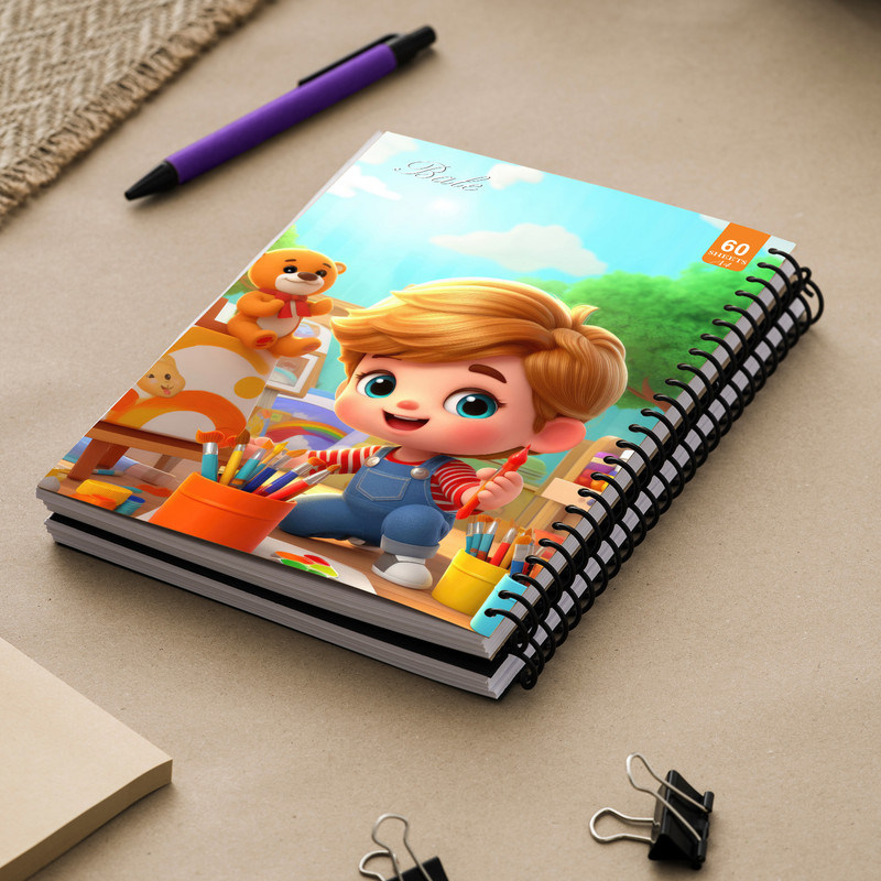 دفتر نقاشی 60 برگ انتشارات بله طرح فانتزی پسرانه اتاق بازی کد A4-O395