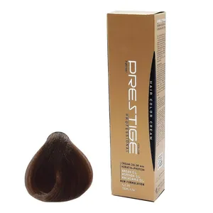 رنگ مو نیو پرستیژ کالر سری فندقی شماره 7.65 حجم 120 میلی لیتر رنگ بلوند فندقی متوسط