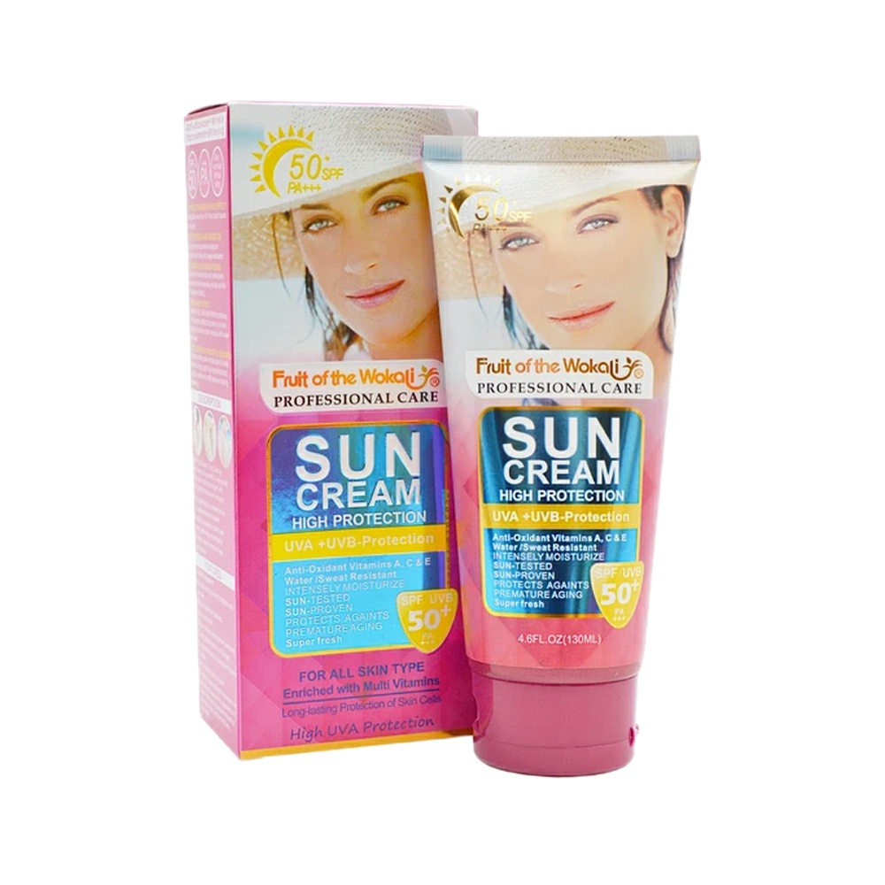 کرم ضد آفتاب بدون رنگ وکالی مدل SPF50 محافظ PA+++ ،UVA ،UVB، ضد آب، مرطوب‌کننده مناسب انواع پوست حجم 130 میلی‌لیتر