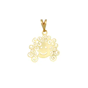 آویز گردنبند طلا 18 عیار دخترانه مایا ماهک مدل MM2131 دختر مو فرفری