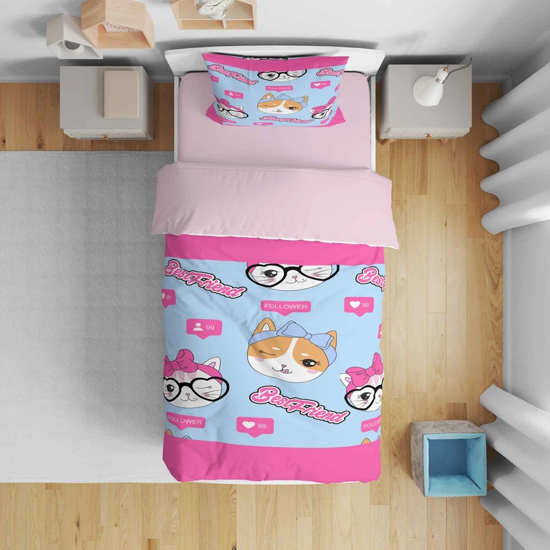 سرویس روتختی مدل گربه عینکی 5311 تک نفره 5 تکه