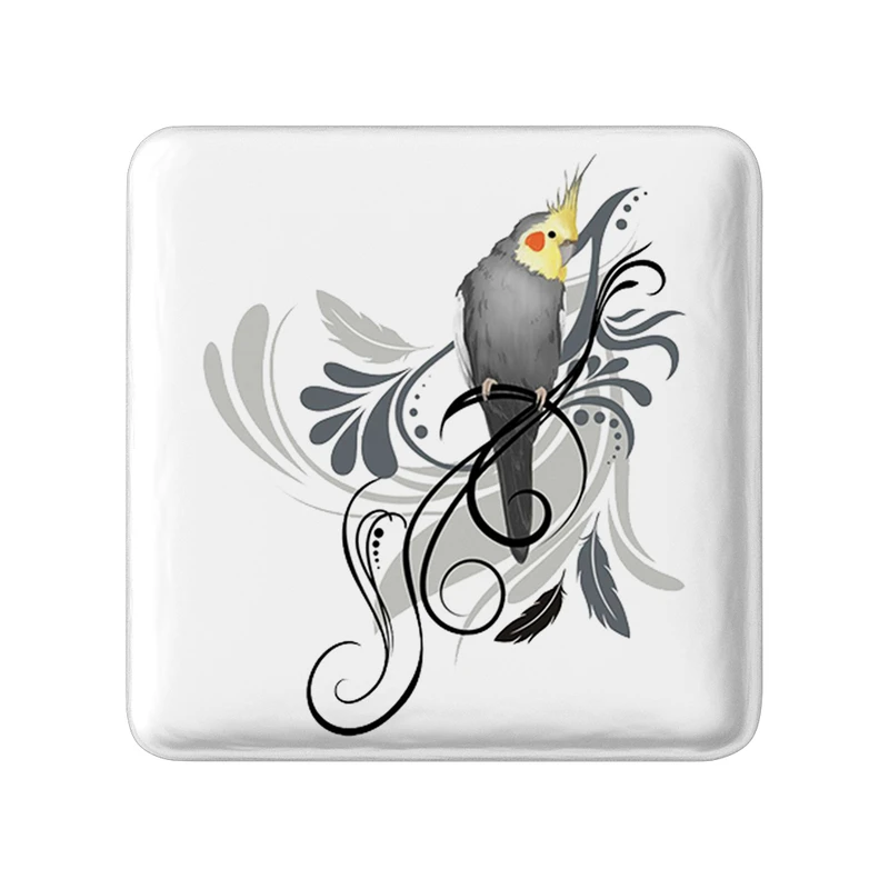 مگنت خندالو طرح پرندگان زینتی مدل مربعی کد 30486