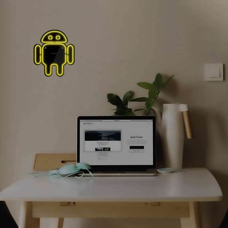 چراغ دیواری نئون دیزاین طرح Android-Logo-BL_YL