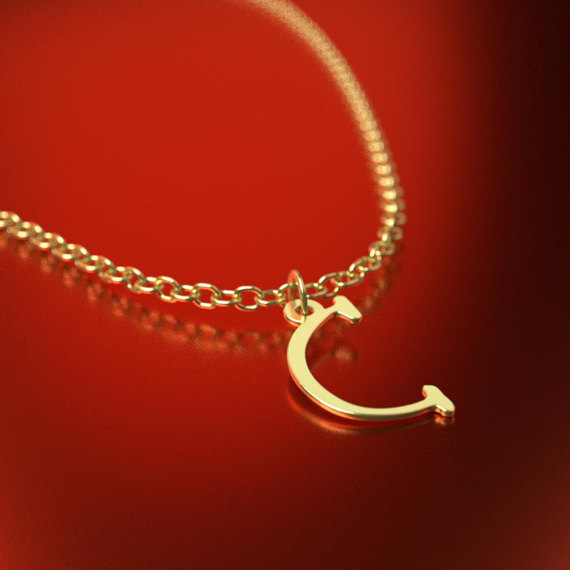 گردنبند طلا 18 عیار زنانه مدوپد مدل حرف C کد RNA16967