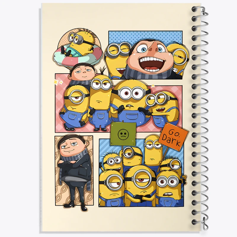 دفتر ژورنال نویسی 50 برگ خندالو مدل نقطه ای طرح مینیون ها (Minions) کد N3769
