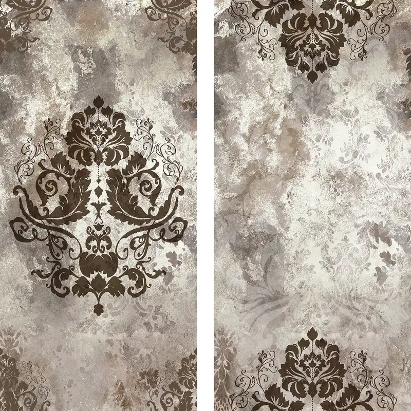 پرده مدل پانچی طرح داماسک سایز 280x145 سانتی متر