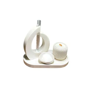 ست 4 تکه جاشمعی بتنی مدل 1035