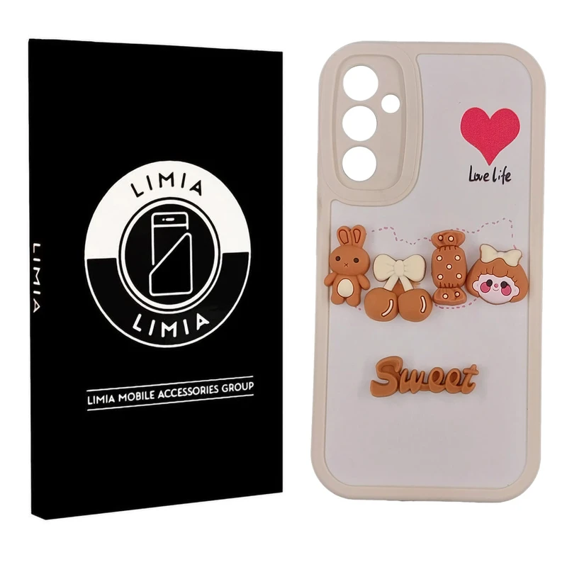 کاور لیمیا مدل فانتزی لنزدار ژله ای طرح عروسکی برجسته مناسب برای گوشی موبایل سامسونگ Galaxy A34