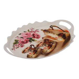 سینی طرح گل و چای کد 2