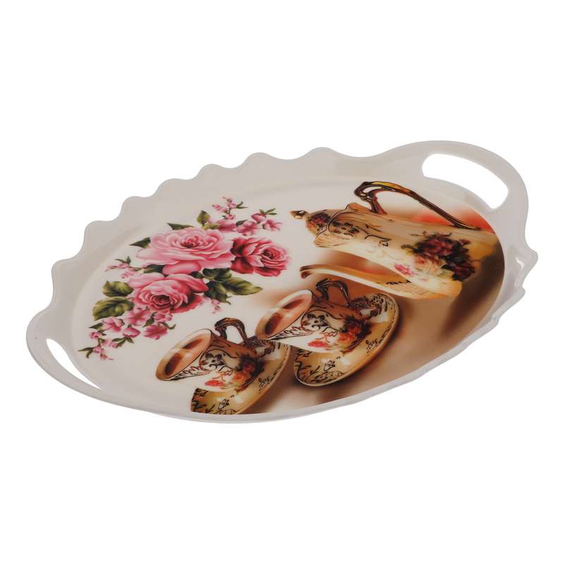 سینی مدل گل و چای کد LARGE