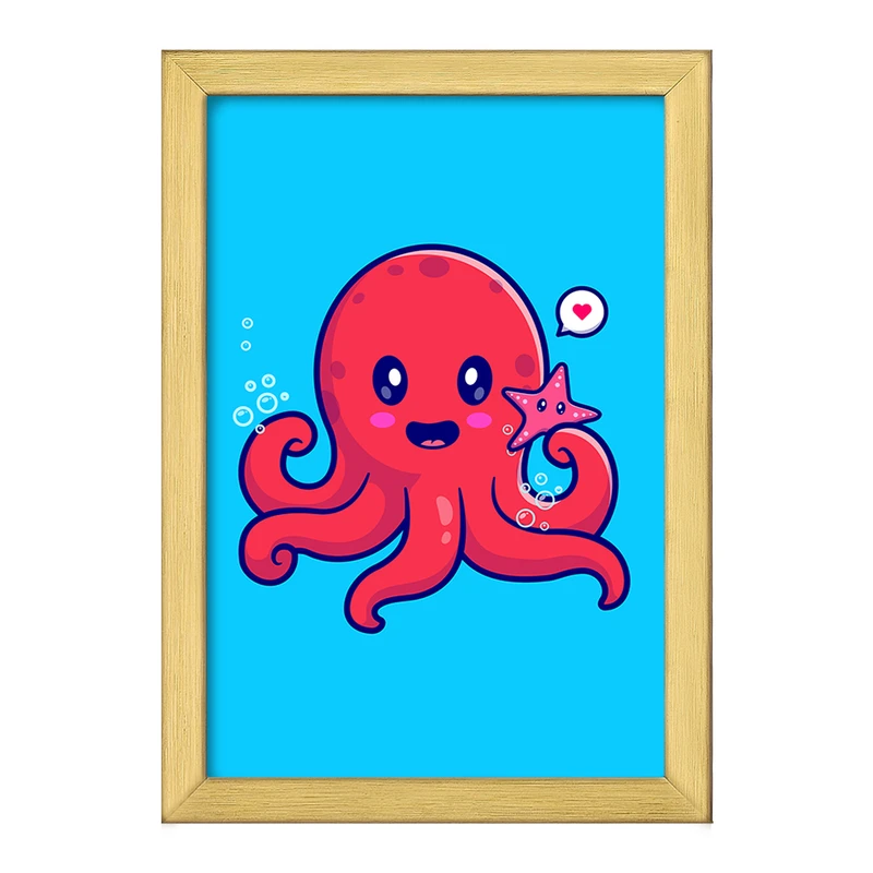 تابلو خندالو طرح حیوانات بامزه هشت پا کد 29733