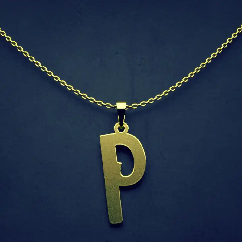 گردنبند طلا 18 عیار زنانه مدوپد مدل حرف P کد H3-1-1148