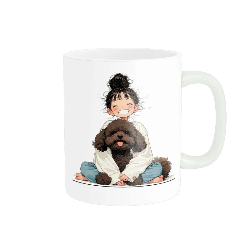 ماگ پاد آفرین مدل دخترانه کیوت فانتزی طرح مینیمال سگ عروسکی کد 1735