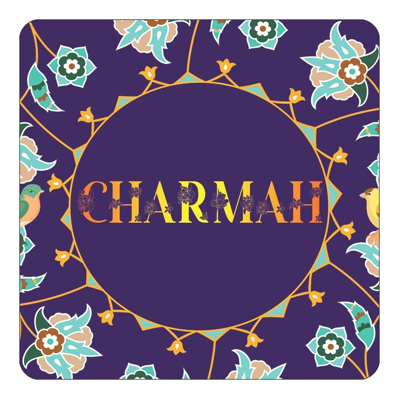 مگنت کاکتی طرح اسم چرمه charmah مدل گل و بلبل کد mg12552