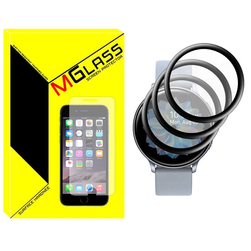 محافظ صفحه نمایش نانو ام‌گلس مدل Pmma-MG مناسب برای ساعت هوشمند سامسونگ Galaxy Watch Active 2 44mm بسته سه عددی