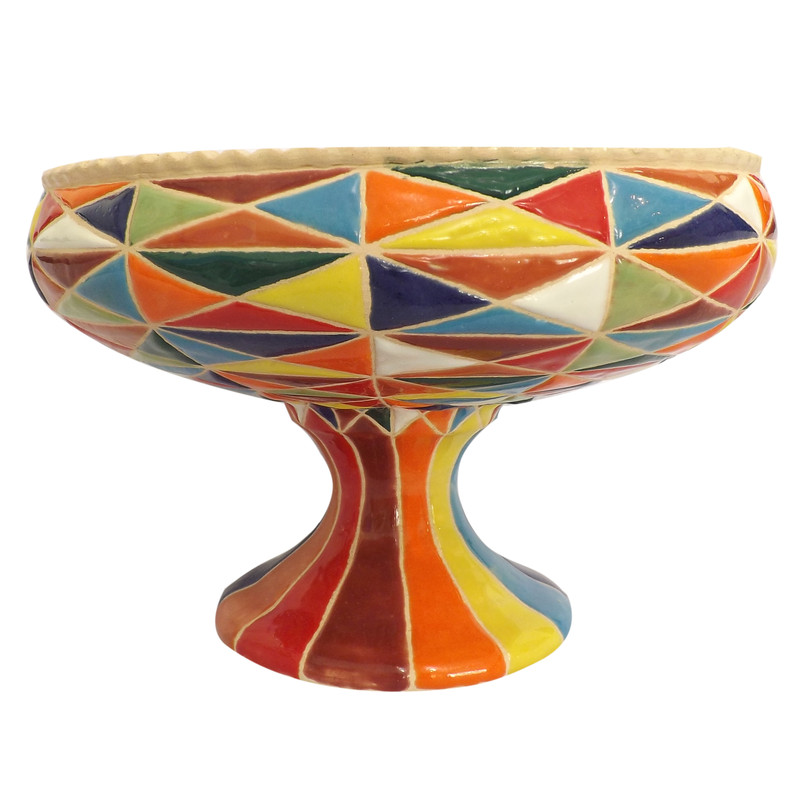 ست دو تکه میوه و شیرینی خوری سفالی مدل رنگارنگ