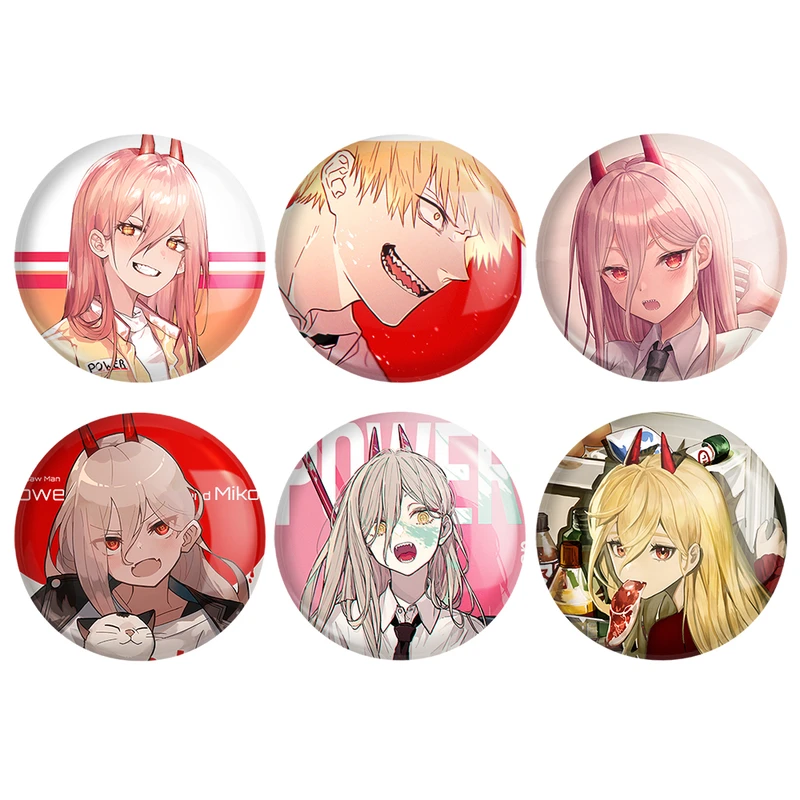 مگنت خندالو طرح انیمه مرد اره ای Chainsaw Man کد 1433B مجموعه 6 عددی