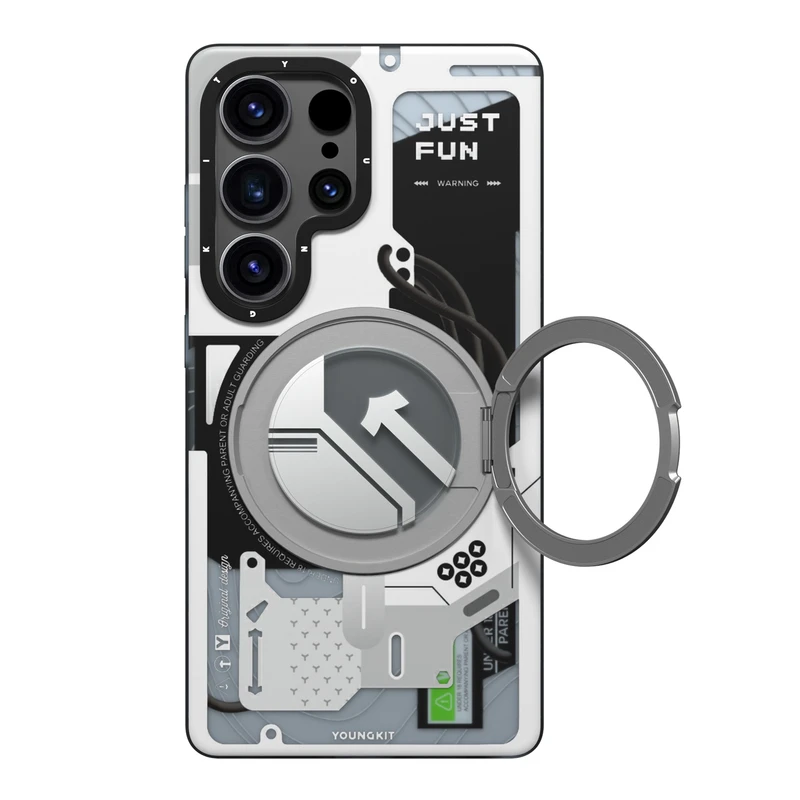 کاور یانگ کیت مدل 01-Cyberpunk 360° Spin Magnetic Stand Case مناسب برای گوشی موبایل سامسونگ Galaxy S25 Ultra
