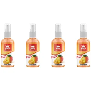 اسپری خوشبو کننده خودرو هوگو کد 013 با رایحه انبه حجم 50 میلی لیتر بسته 4 عددی
