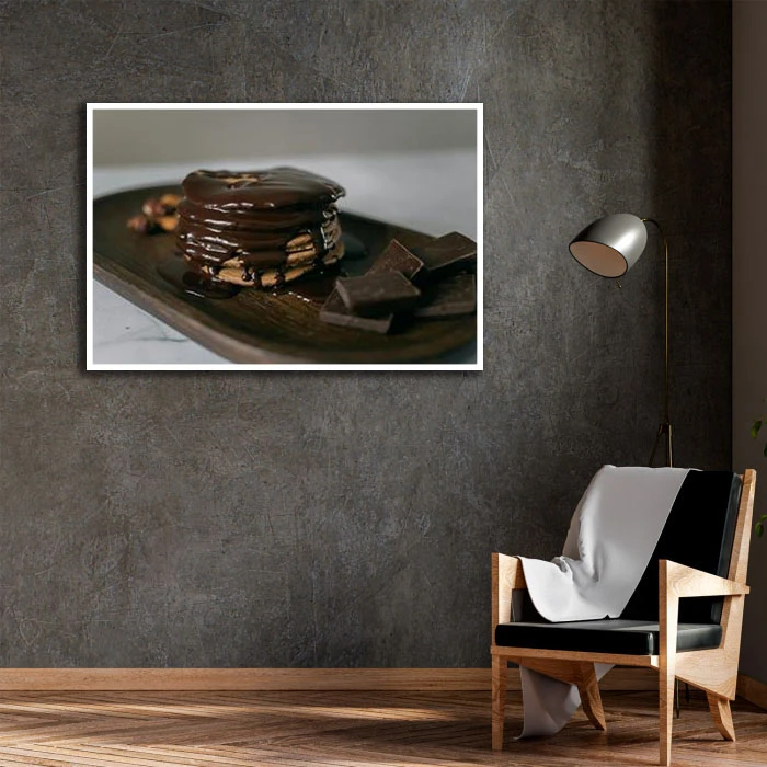 تابلو بکلیت طرح پنکیک شکلاتی مدل W-D2241 فریم سفید