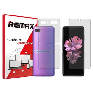 Remax clear screen protector HyGEL model suitable for Samsung Galaxy Z Flip 4G mobile phone along with back protector