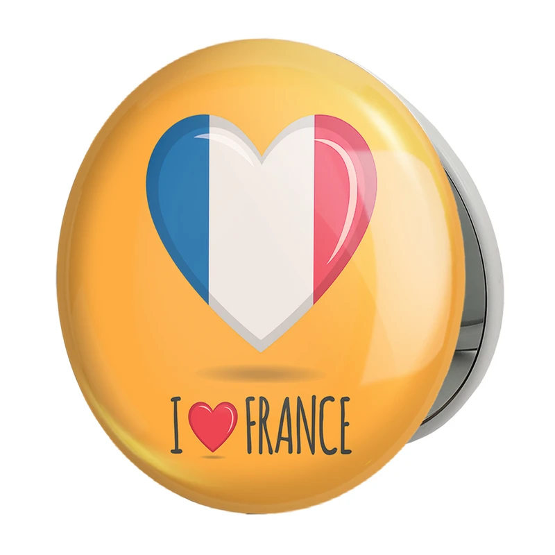 آینه جیبی خندالو طرح پرچم فرانسه مدل تاشو کد 20536 