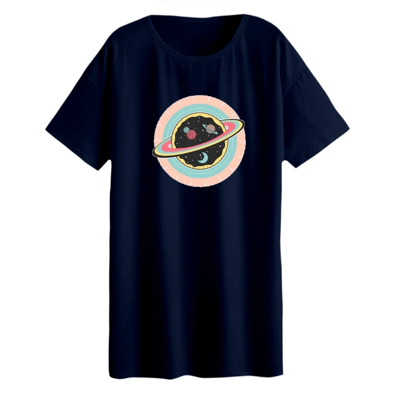 تی شرت لانگ زنانه مدل سیاره