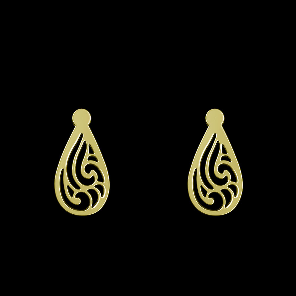 گوشواره طلا 18 عیار زنانه مدوپد مدل هندسی کد GA1-10524