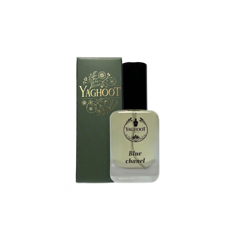 عطر جیبی مردانه یاقوت مدل بلو شنل با رایحه خنک حجم 10 میلی لیتر