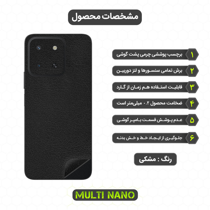 برچسب پوششی مولتی نانو طرح چرم مدل X-F1L مناسب برای گوشی موبایل آنر X5B
