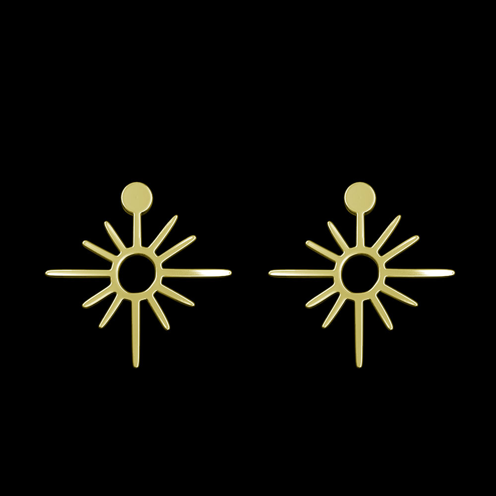 گوشواره طلا 18 عیار زنانه مدوپد مدل ستاره کد GA1-15420