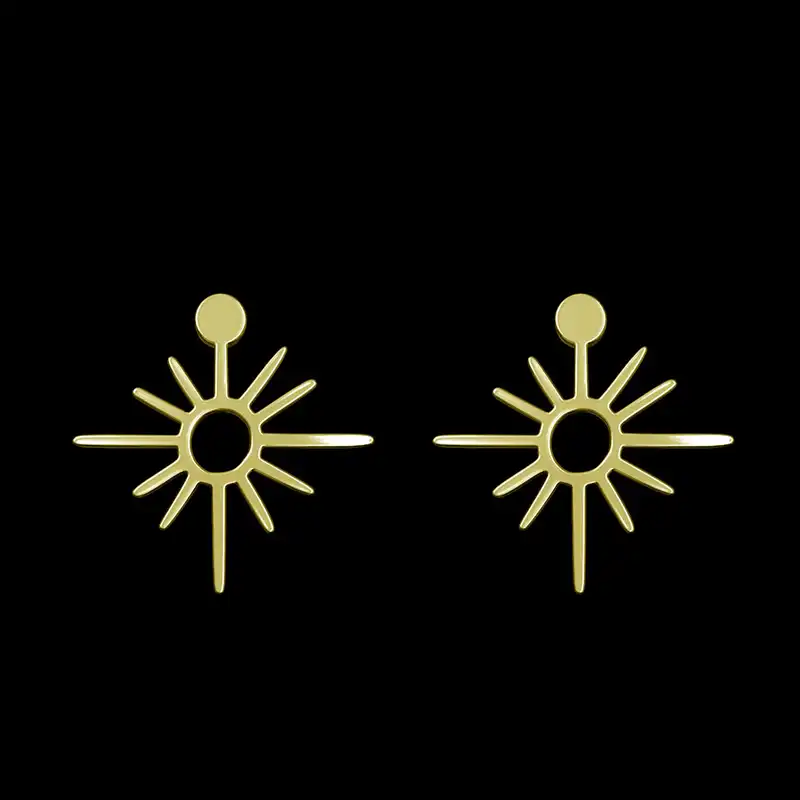 گوشواره طلا 18 عیار زنانه مدوپد مدل ستاره کد GA1-15420