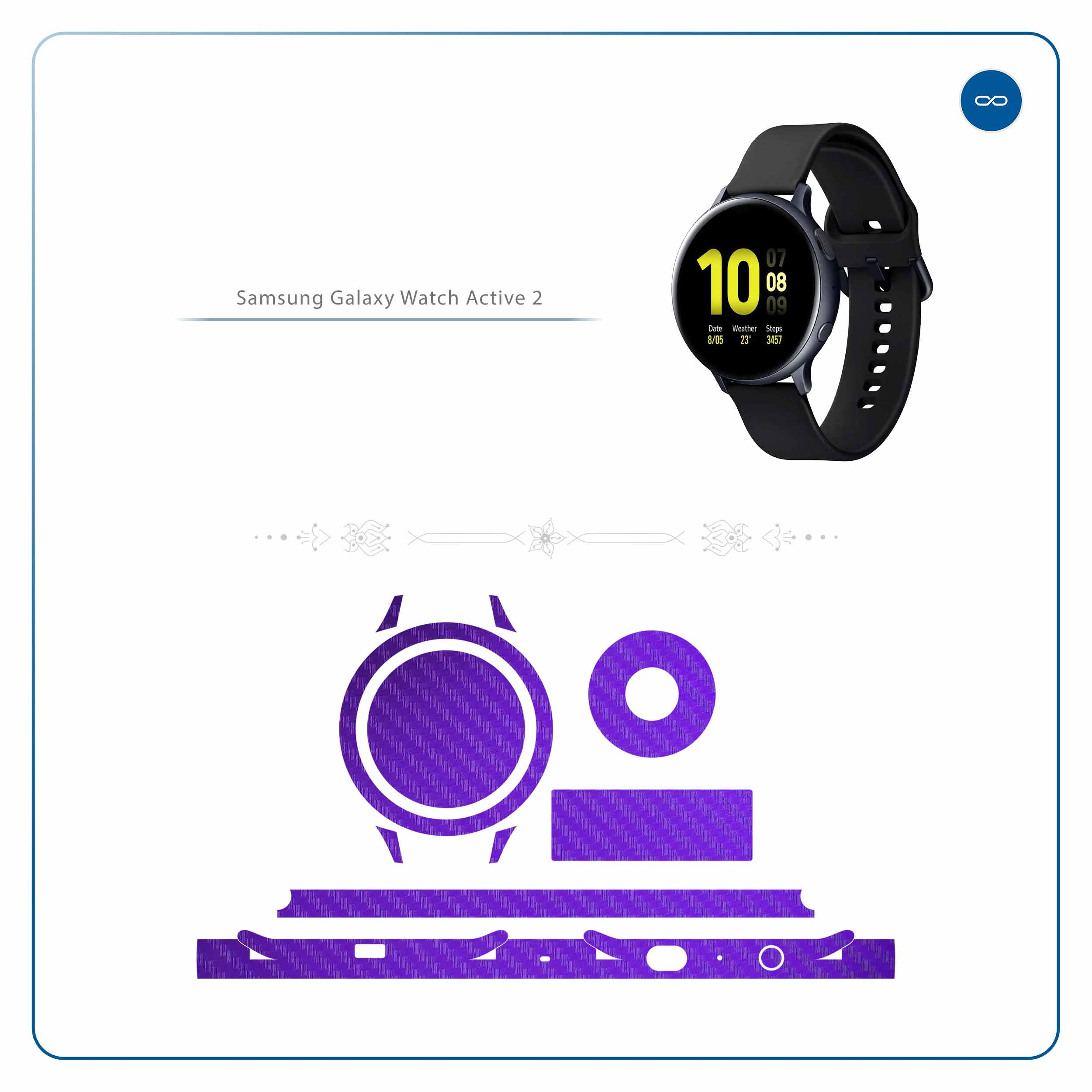 برچسب ماهوت طرح Purple-Fiber مناسب برای ساعت هوشمند سامسونگ Galaxy Watch Active 2 44mm