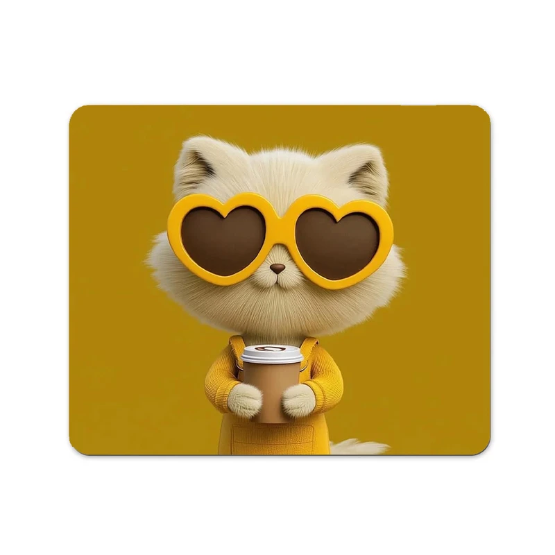 ماوس پد پاد آفرین طرح گربه بامزه کد 899 سایز 19*24 سانتی متر