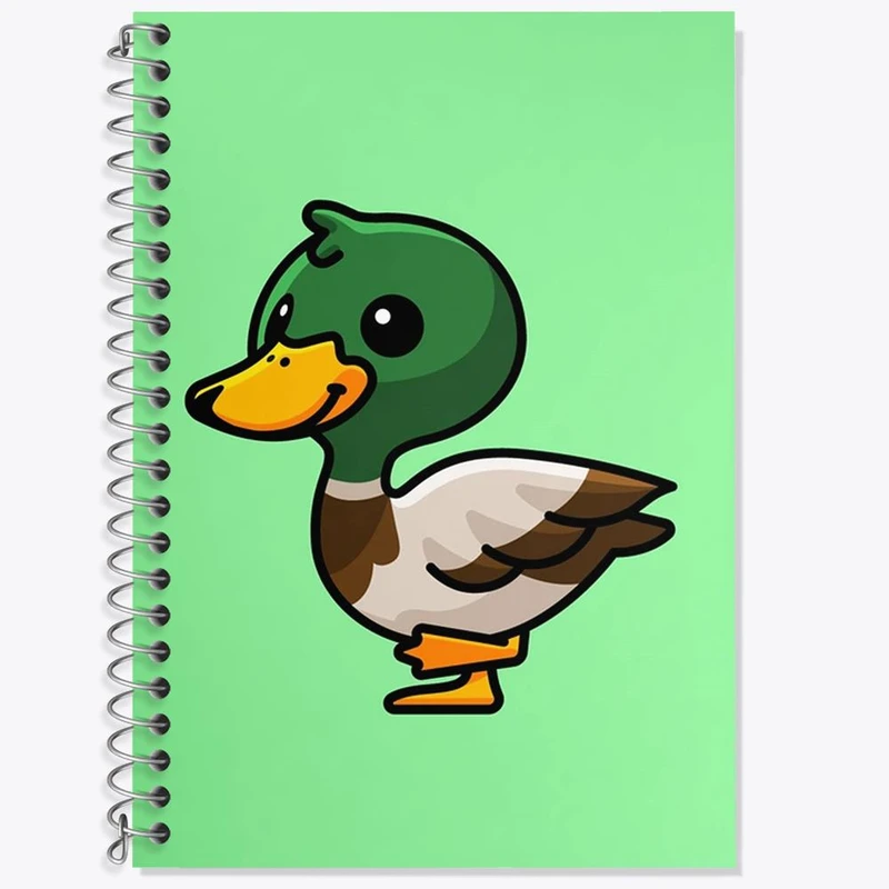 دفتر زبان 50 برگ خندالو مدل دو خط طرح حیوانات بامزه جوجه اردک کد 28195