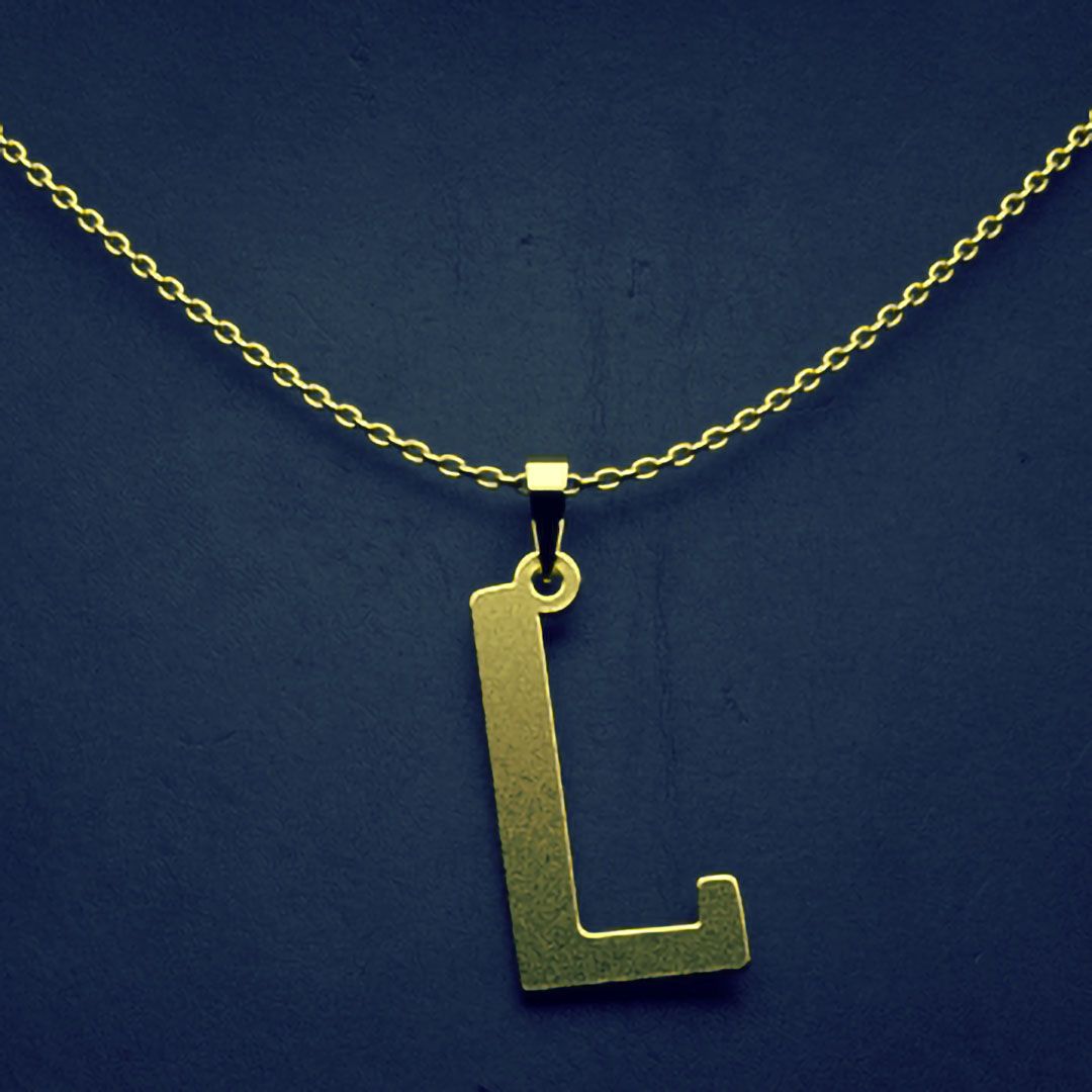 گردنبند طلا 18 عیار زنانه مدوپد مدل حرف L کد H3-1-1144 -  - 1