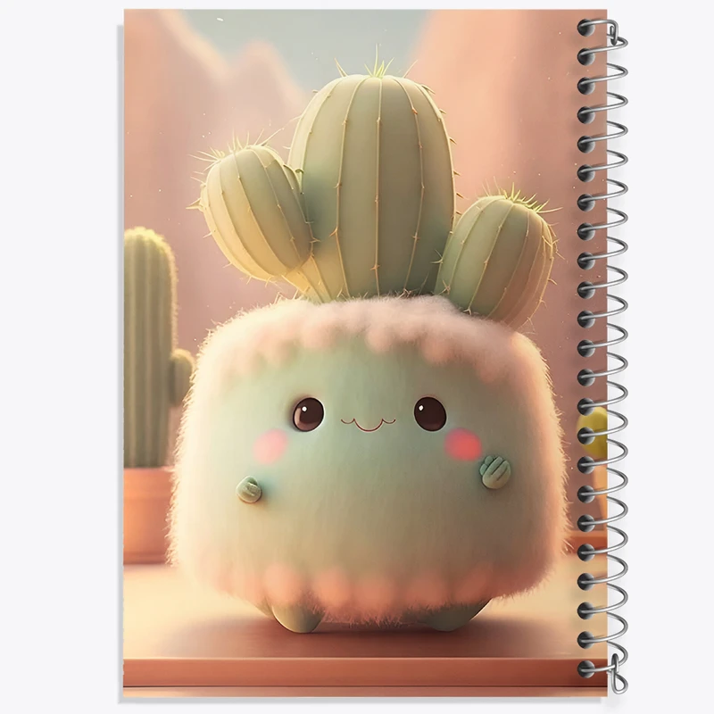 دفتر مشق 100 برگ خندالو طرح کاکتوس کیوت کد N4071