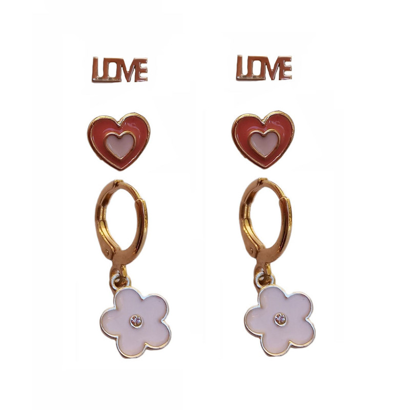 گوشواره زنانه مدل SMR 0296 مجموعه 3 عددی