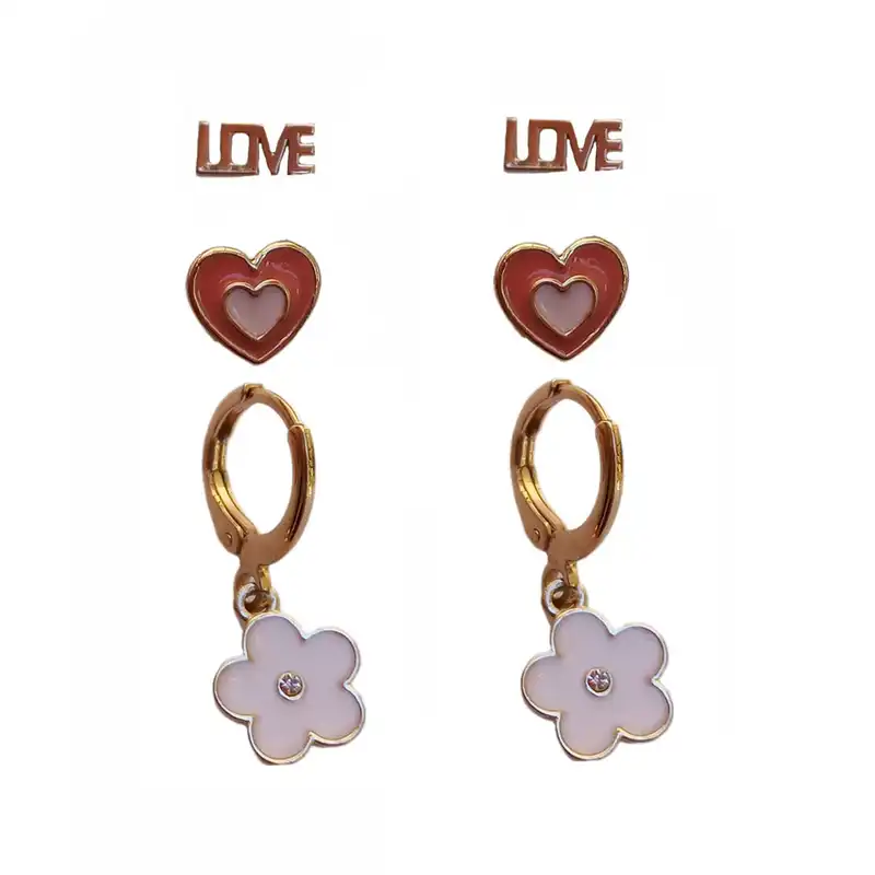 گوشواره زنانه مدل SMR 0296 مجموعه 3 عددی