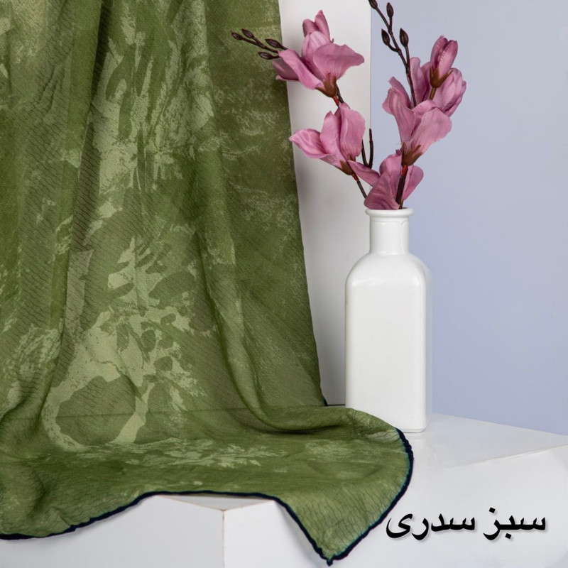 روسری زنانه مدل نخی گارزا ژاکارد دور دست دوز کد01