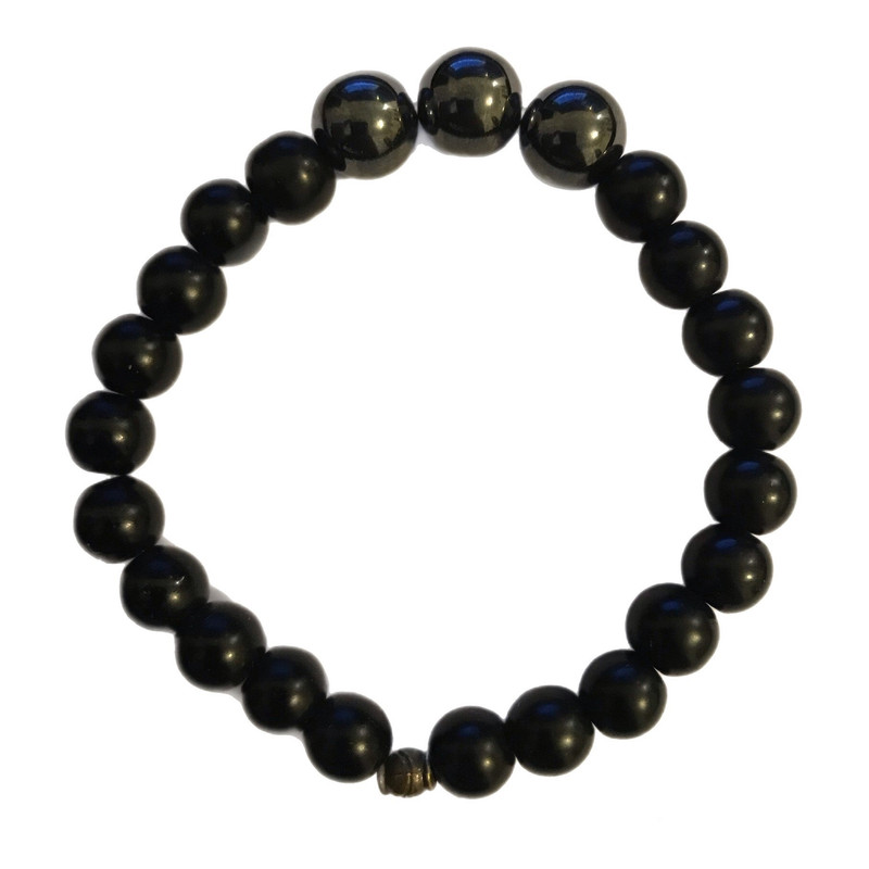 دستبند مدل سنگ اونیکس و حدید کد S-99