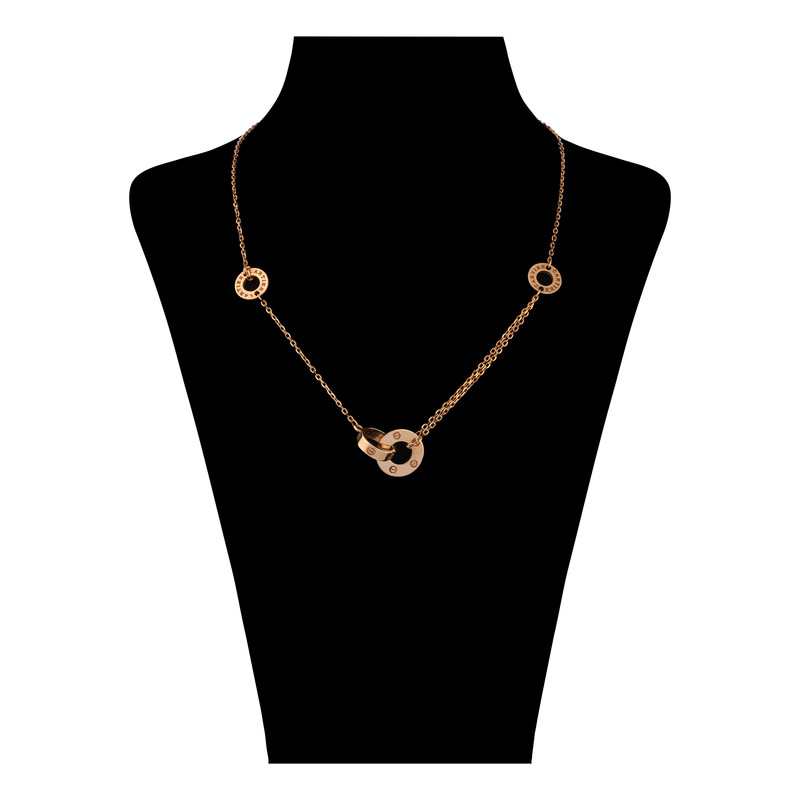 گردنبند طلا 18 عیار زنانه با طرح حلقه‌ای (فلامینگو) صلاحی گلد مدل 16905