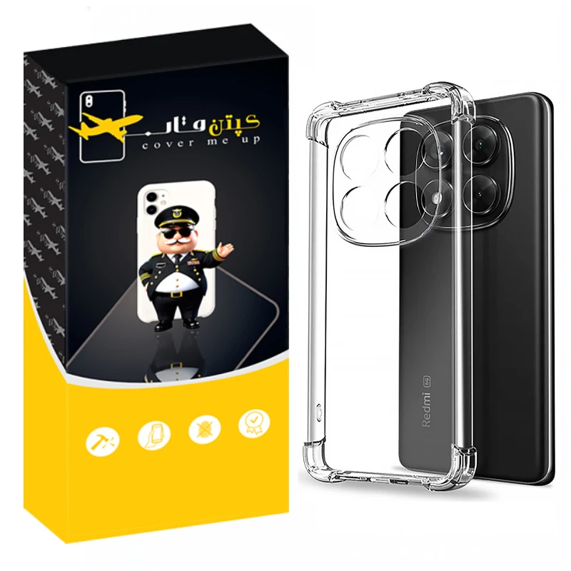 کاور کپتن قاب مدل Crystal مناسب برای گوشی موبایل شیائومی Redmi Note 14 Pro Plus