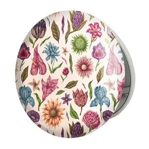 آینه جیبی خندالو طرح گل مدل تاشو کد 5464 