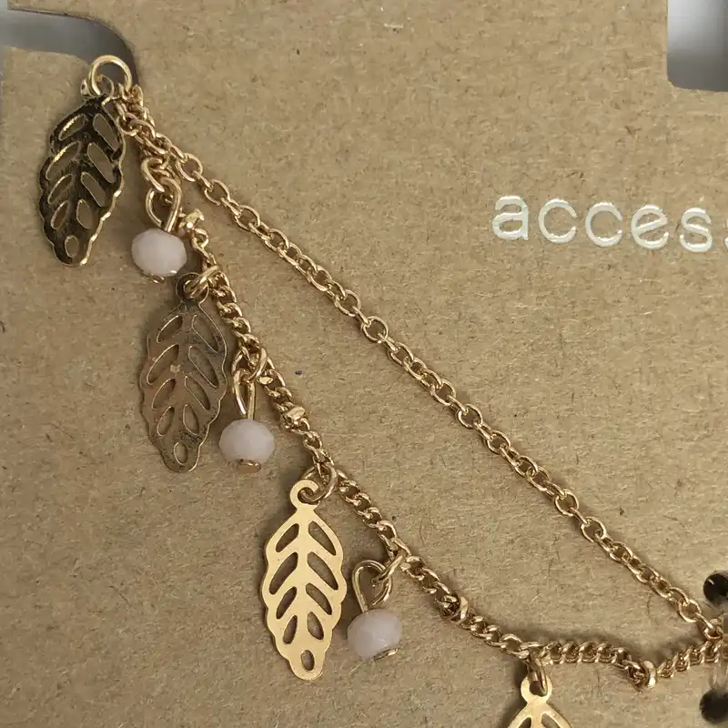 پابند زنانه اکسسورایز مدل برگ و مهره