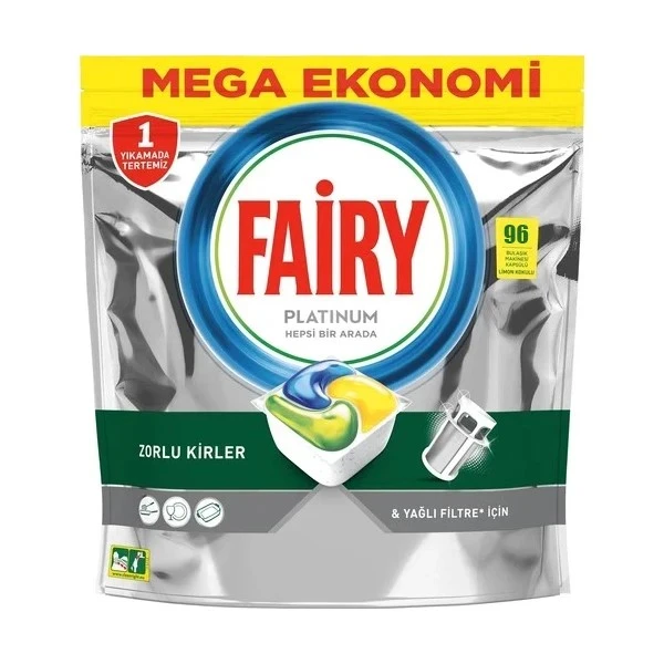 قرص ماشین ظرفشویی فیری مدل (MEGA EKONOMI)Platinum بسته 96 عددی