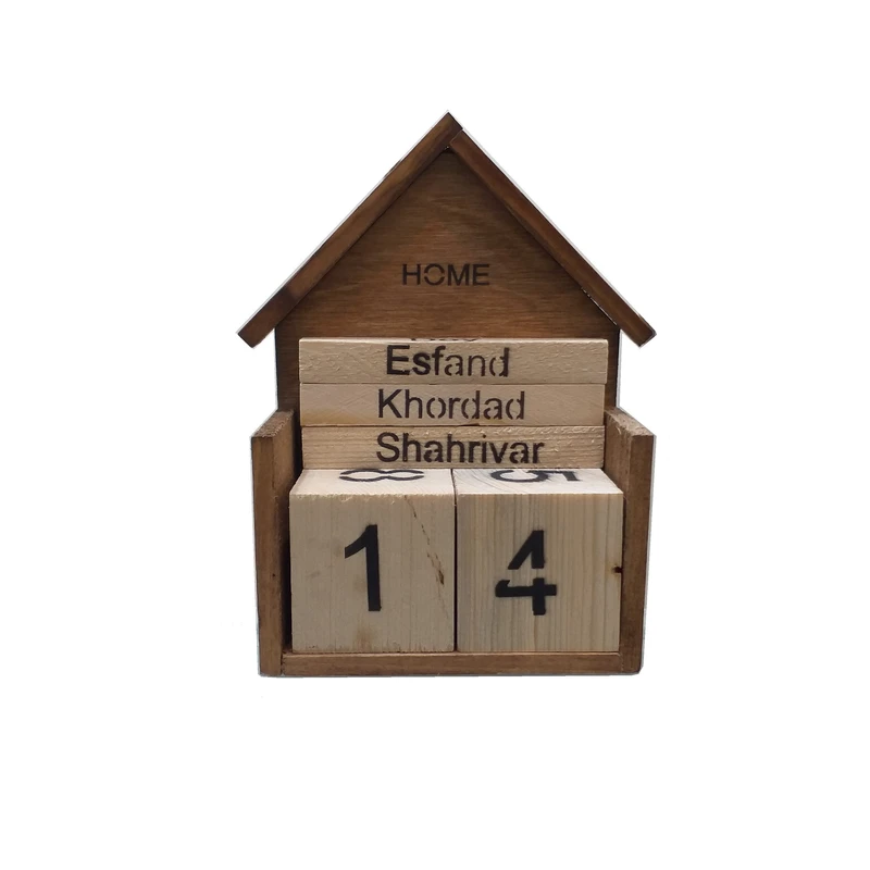 دکوری مدل تقویم چوبی طرح کلبه