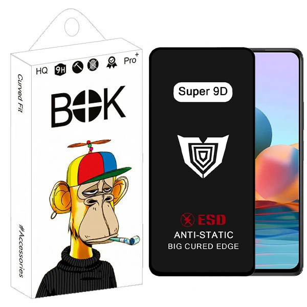 محافظ صفحه نمایش بوک مدل Super 9D Pro مناسب برای گوشی موبایل شیائومی Redmi Note 10 Pro / A81 / A91